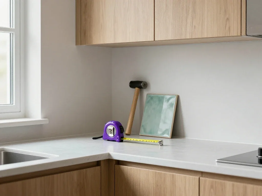 Cocina de madera con herramientas de bricolaje que evocan una reforma artesanal y pausada.